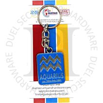 Key Collectables CA059AQ Aquarius Enamel Coloured Rectangular Glossy Zodiac Sign Key Ring