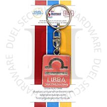 Key Collectables CA059LI Libra Enamel Coloured Rectangular Glossy Zodiac Sign Key Ring