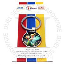 Key Collectables Cute Fairy Girl Blue Wings 25mm Glass Cabochon Keychain