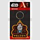 Star Wars RK38486C Force Awakens Millennium Falcon Licenced Rubber Keychain-Keyring