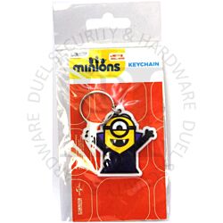 Illumination Entertainment RK38416C Minions One Eye Hands Up Licensed PVC Rubber Keychain Key Ring